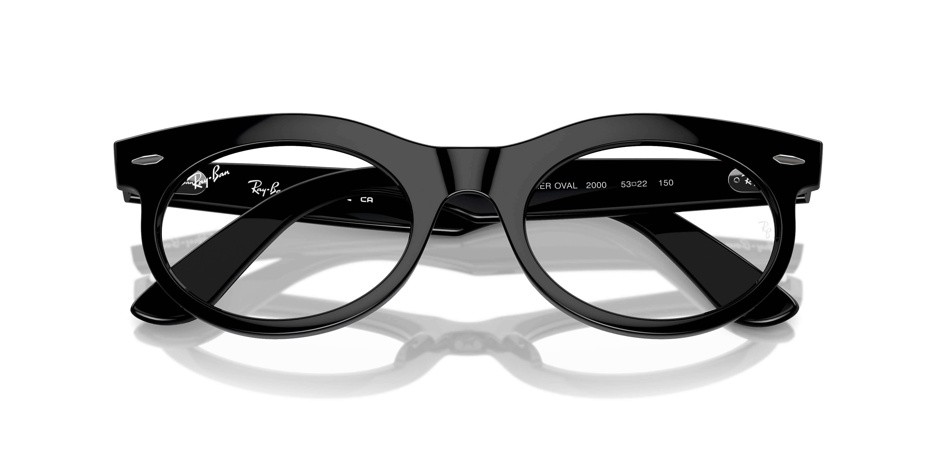 Ray-Ban Wayfarer Oval Optics Eyeglasses Black Frame Clear Lenses Polarized 53-22 147$