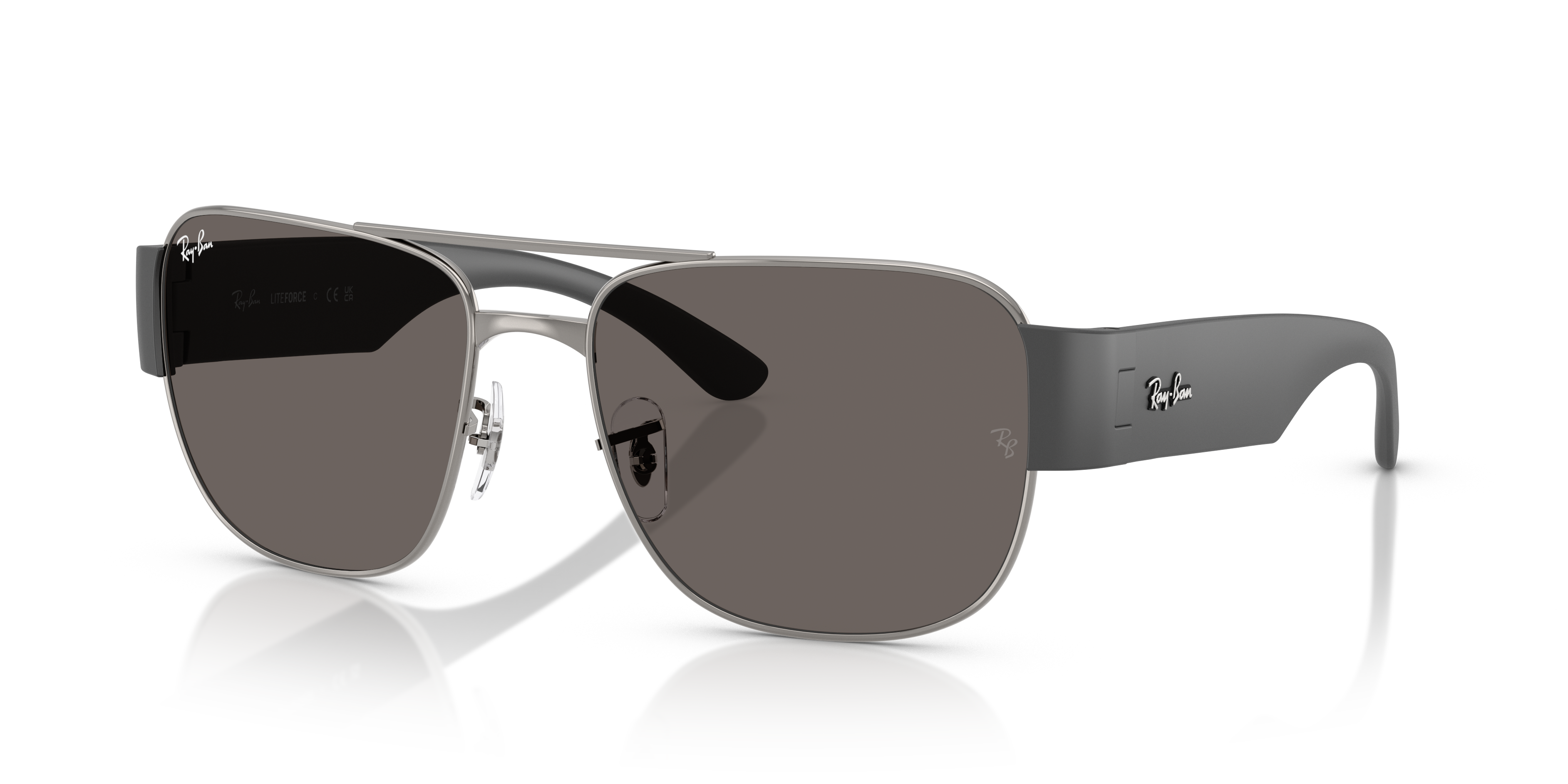 RB3756 Polished Gunmetal Frame Dark Grey Lenses 56-18
