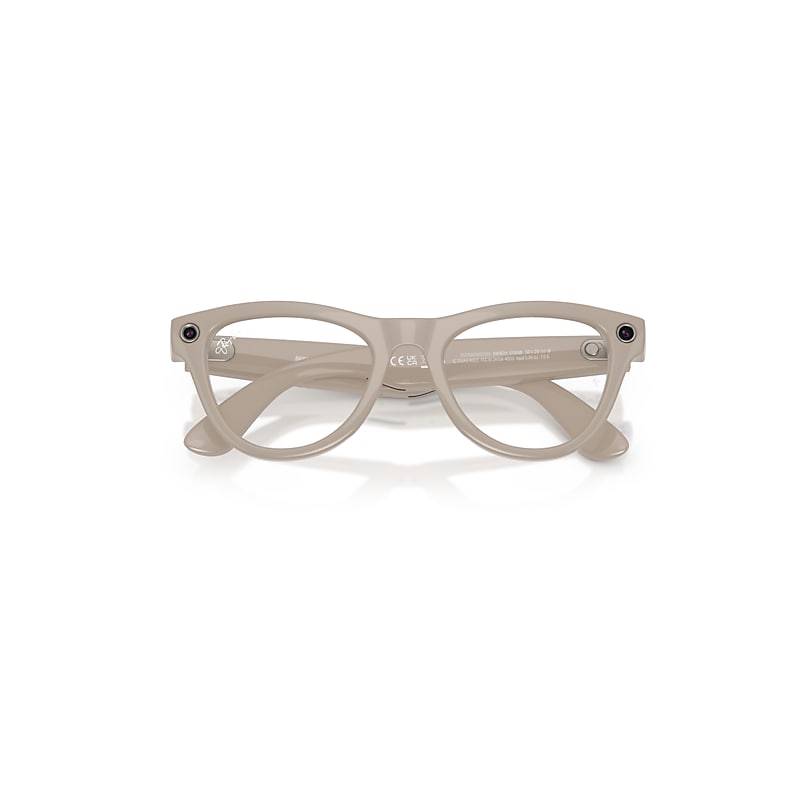 Ray Ban Meta Ai Glasses Shiny Chalky Gray Frame Blue Lenses In Neutral