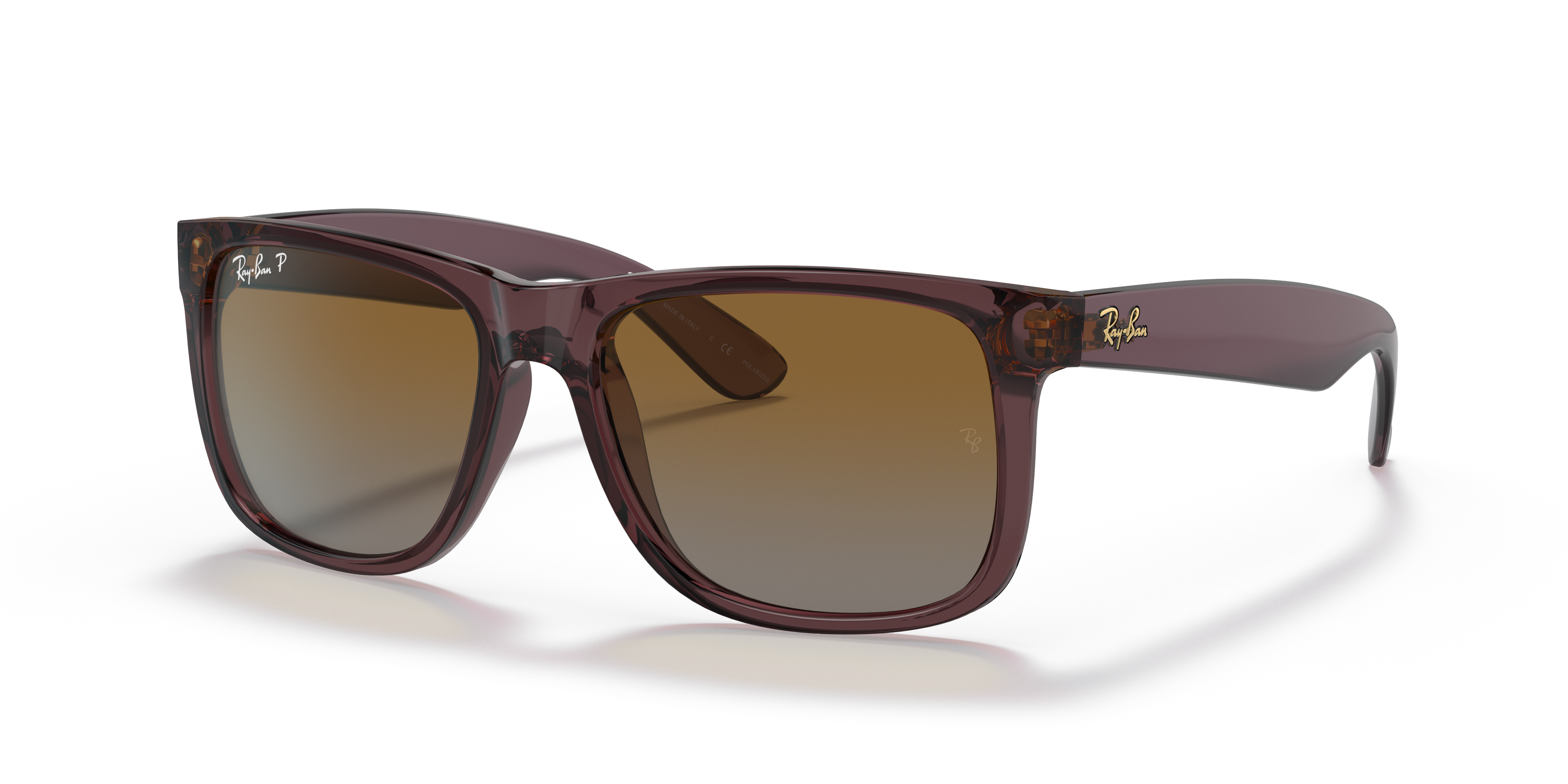 JUSTIN CLASSIC Polished Transparent Dark Brown Frame Brown Lenses 51-16