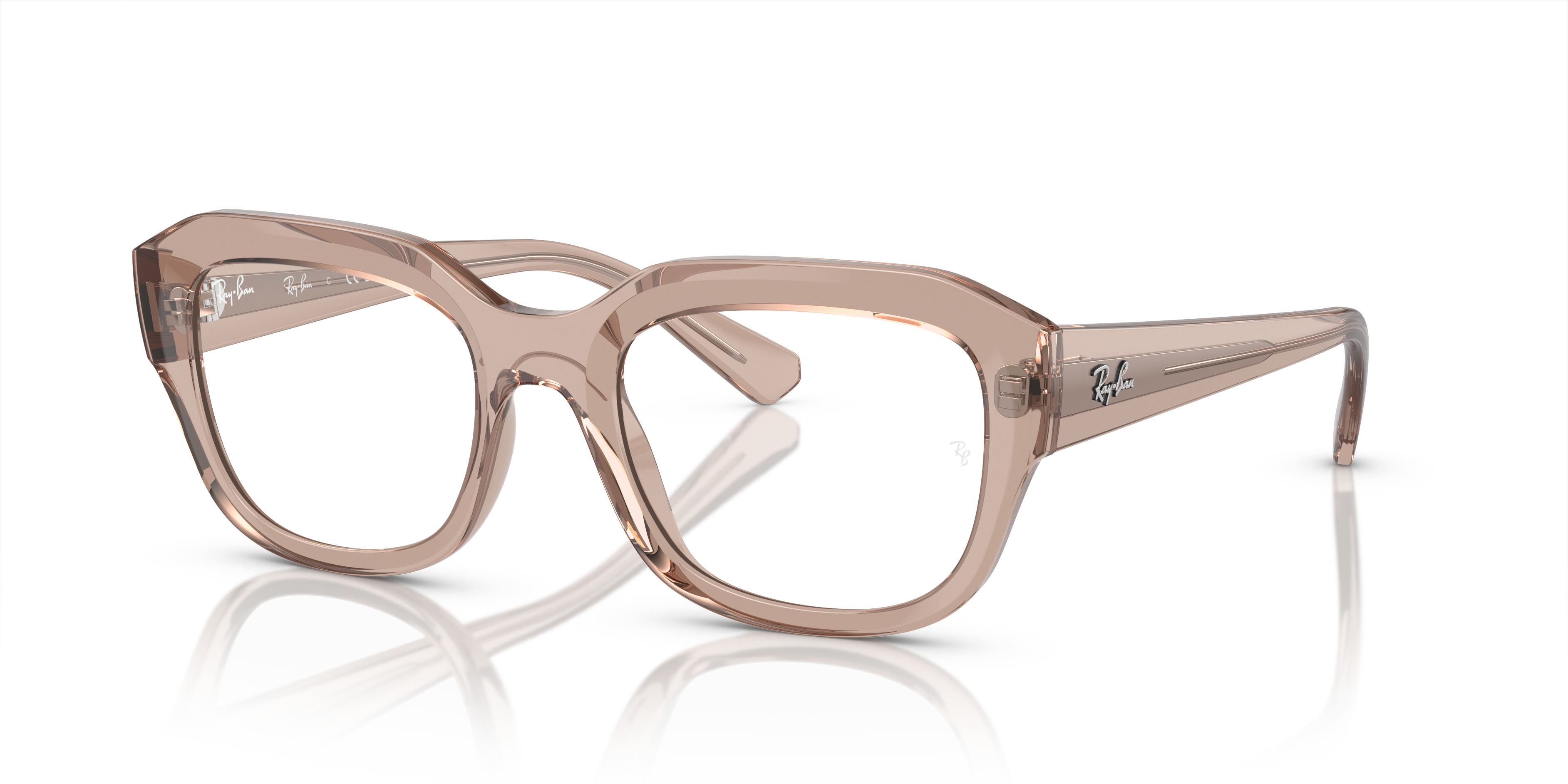 LEONID OPTICS BIO-BASED Polished Transparent Light Brown Frame Clear Lenses 52-20