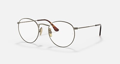 ROUND TITANIUM OPTICS Eyeglasses with Antique Gold Frame - RB8247V 
