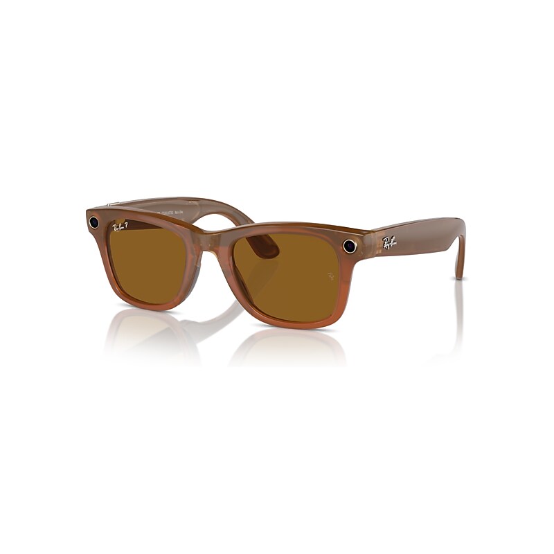 Ray-Ban AI Glasses | Meta Wayfarer Unisex Caramel Frame Brown Lenses 53-22 Facebook Glasses
