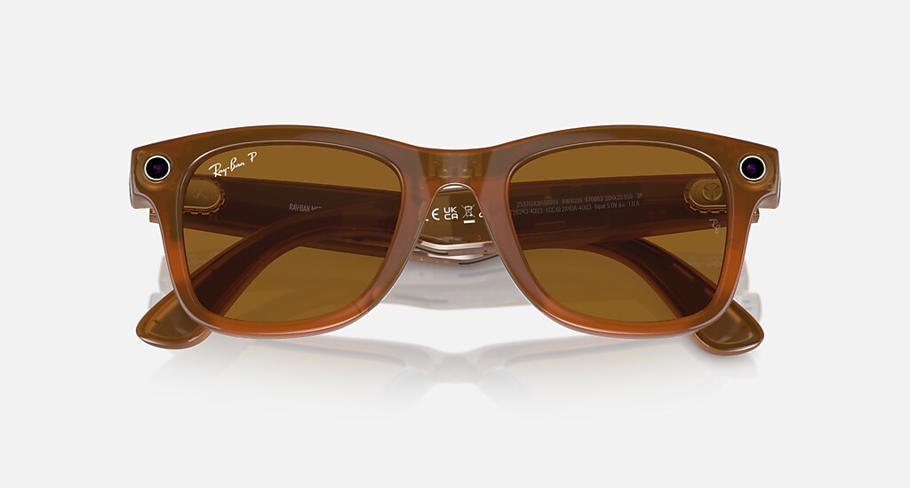 Ray-Ban 0Rw4006 Ray-Ban | Meta Wayfarer Shiny Caramel Electronics_Closed Front