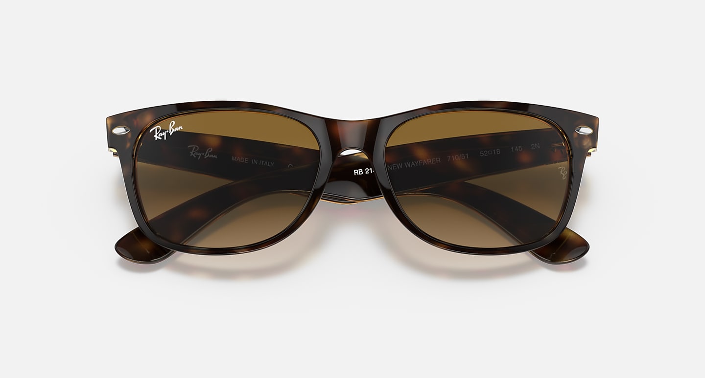Ray-Ban Sunglasses Unisex New Wayfarer Classic - Light Havana Frame Brown Lenses 52-18