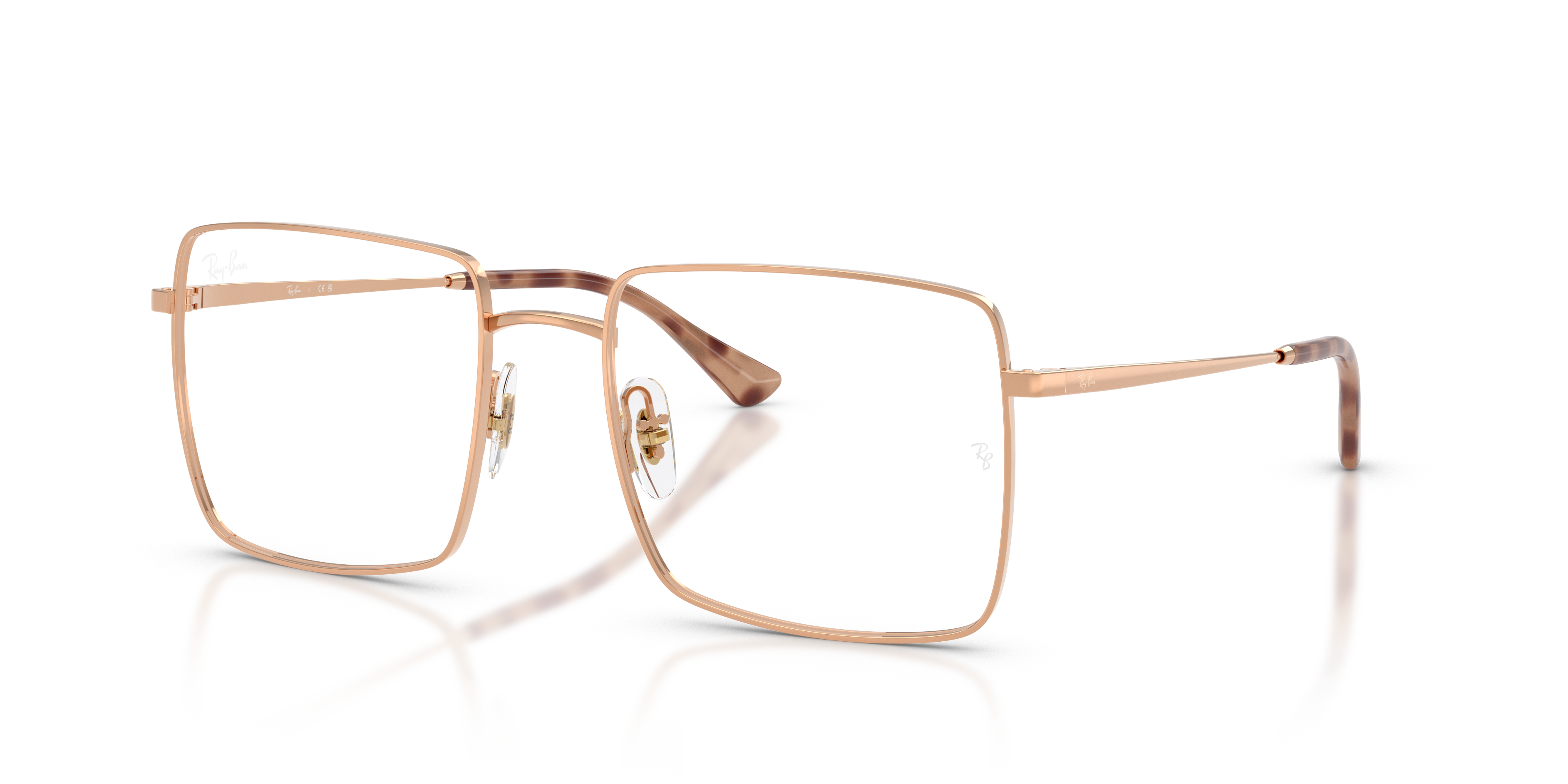 BRIX OPTICS BIO-BASED Polished Rose Gold Frame Clear Lenses 55-19