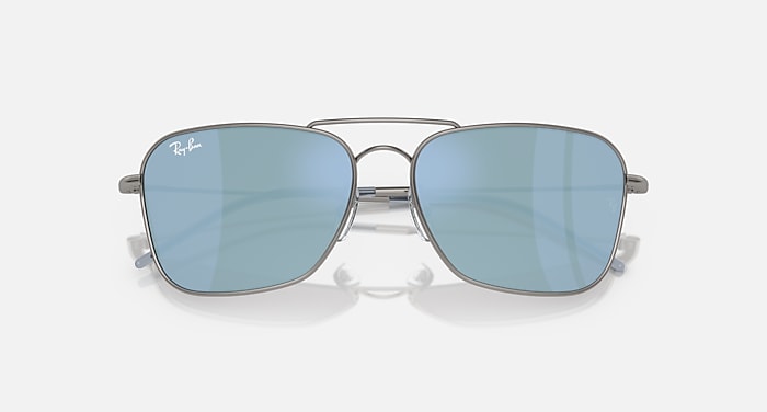 Ray-Ban Sunglasses Unisex Caravan Reverse - Rose Gold Frame Blue Lenses 58-15