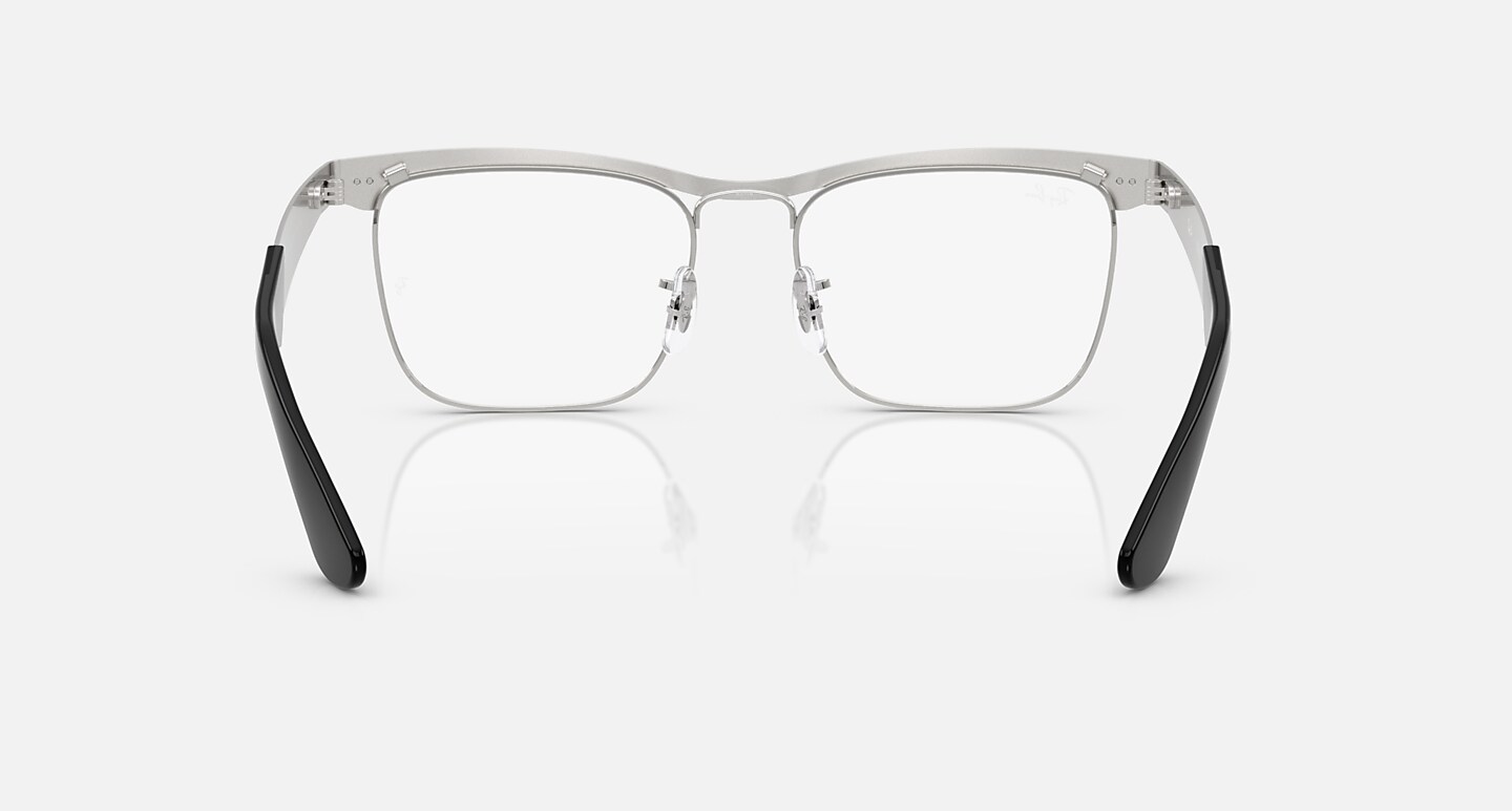 Ray-Ban Eyeglasses Unisex Wayfarer Deluxe Optics Prescription - Sandblasted Silver Frame Clear Lenses 53-18 Polarized