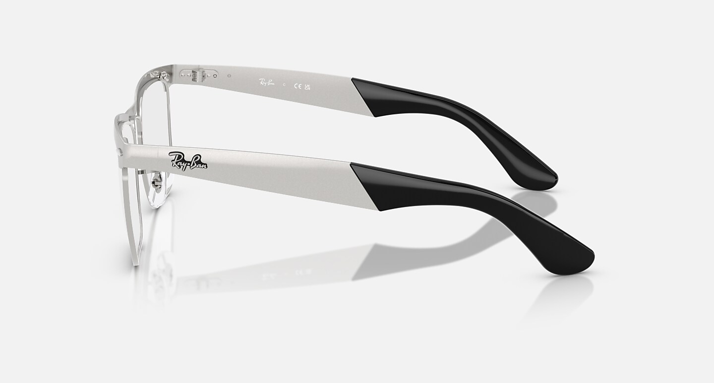 Ray-Ban Eyeglasses Unisex Wayfarer Deluxe Optics Prescription - Sandblasted Silver Frame Clear Lenses 53-18 Polarized