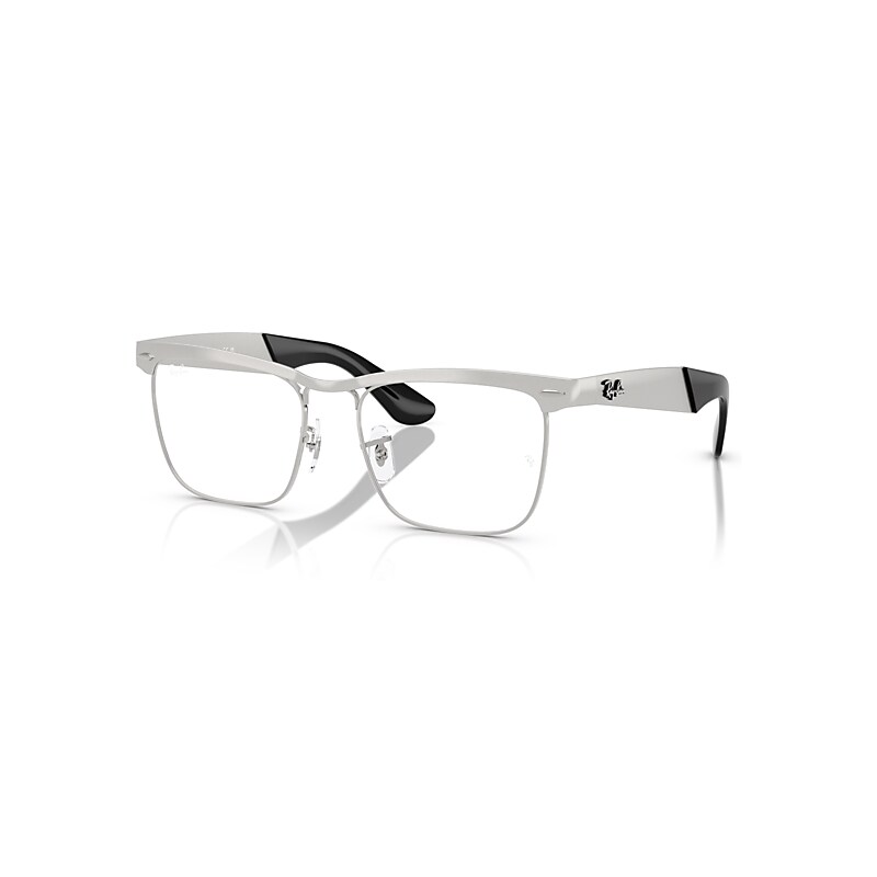 Ray-Ban Eyeglasses Unisex Wayfarer Deluxe Optics - Sandblasted Silver Frame Clear Lenses Polarized 53-18