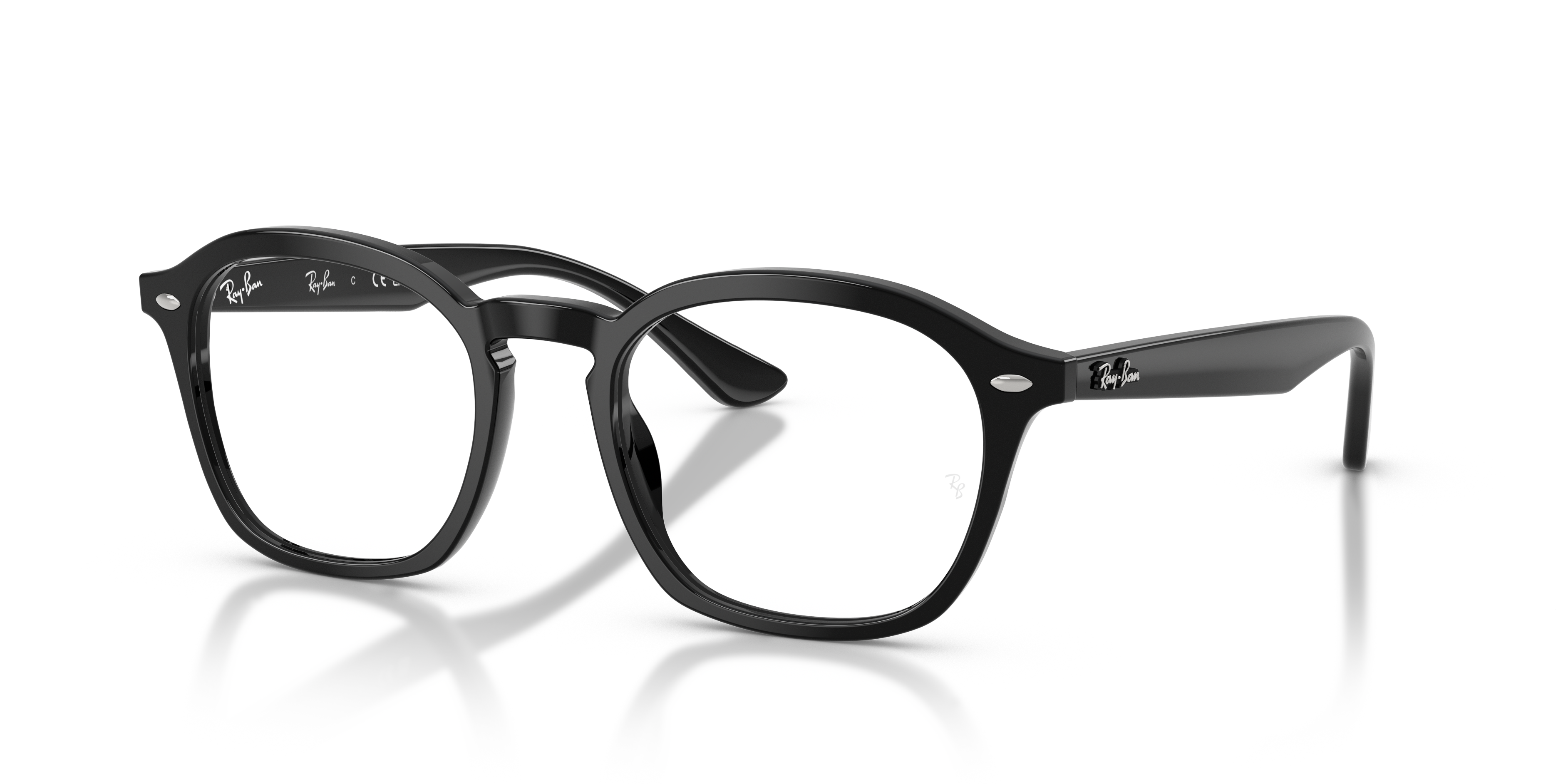 RB5451 OPTICS Polished Black Frame Clear Lenses 50-20