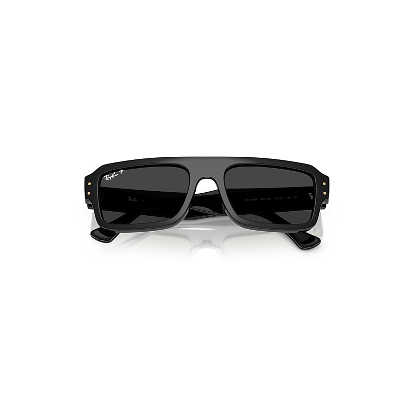 Ray Ban Lukas Bio-based Sunglasses Black Frame Black Lenses Polarized 53-20 In Black