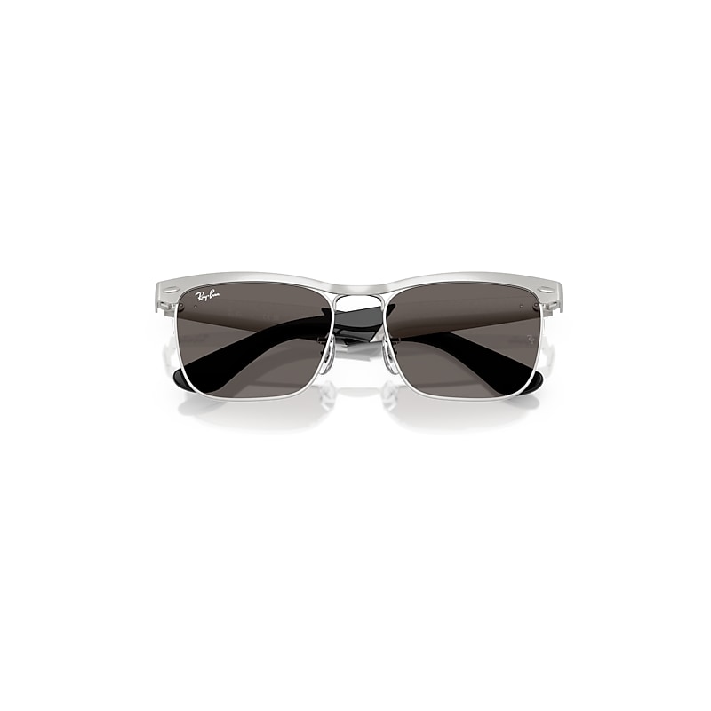 Ray Ban Wayfarer Deluxe Sunglasses Sandblasted Silver Frame Grey Lenses 53-18 In Sandblasted Silver