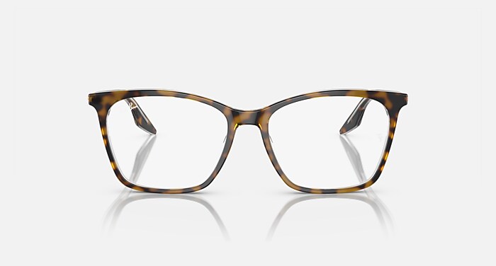 Ray-Ban Eyeglasses Woman Rb5422 Optics Prescription - Havana On Transparent Frame Clear Lenses Polarized 54-16