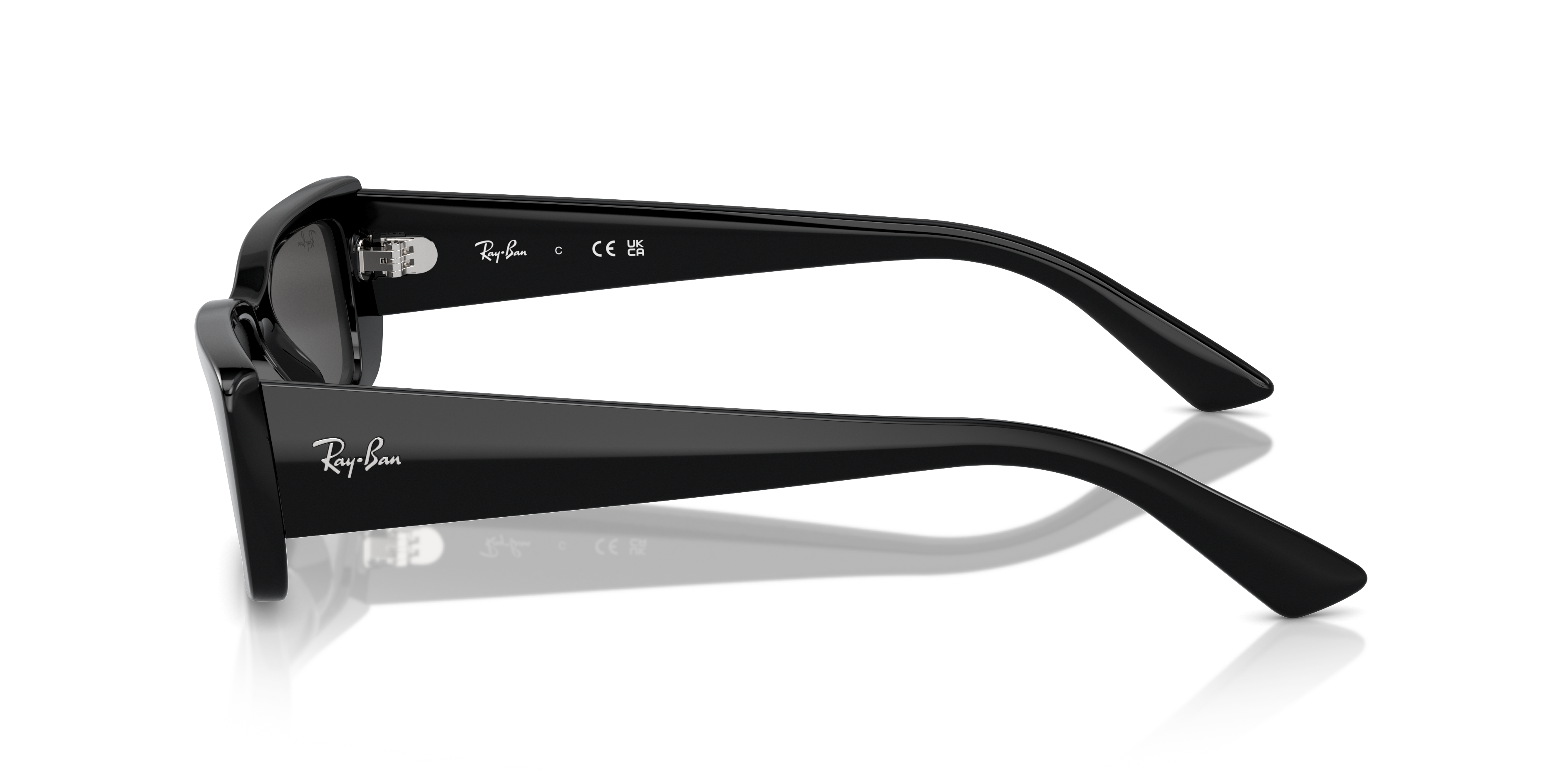 Ray-Ban ブラックフレーム グリーンレンズ サングラス TERU BIO-BASED Sunglasses in Black and Dark Grey - RB4425F