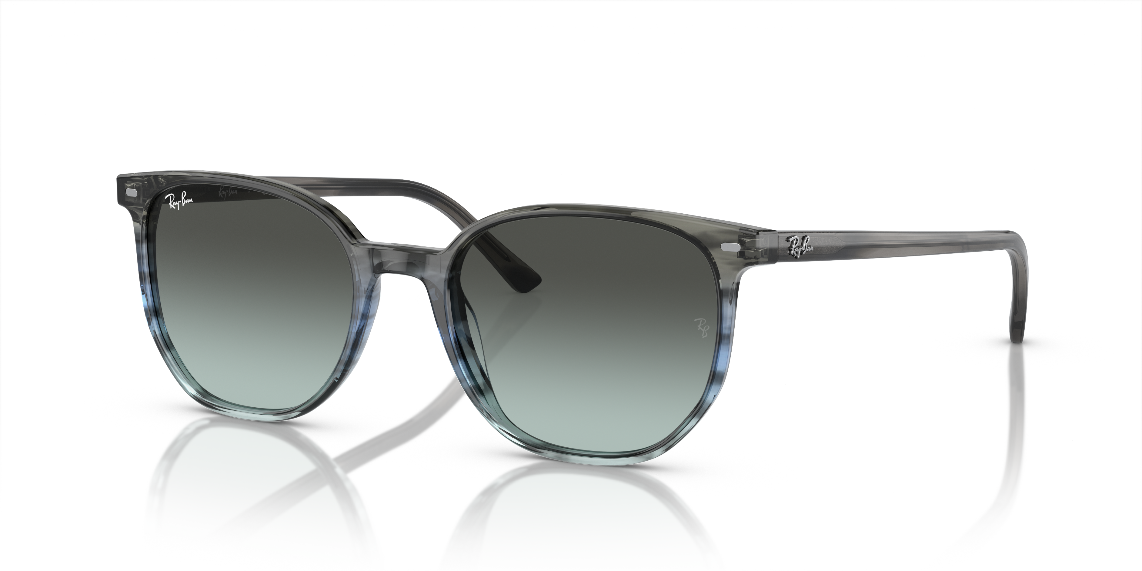 ELLIOT Polished Striped Grey & Blue Frame Blue & Black Lenses 52-19