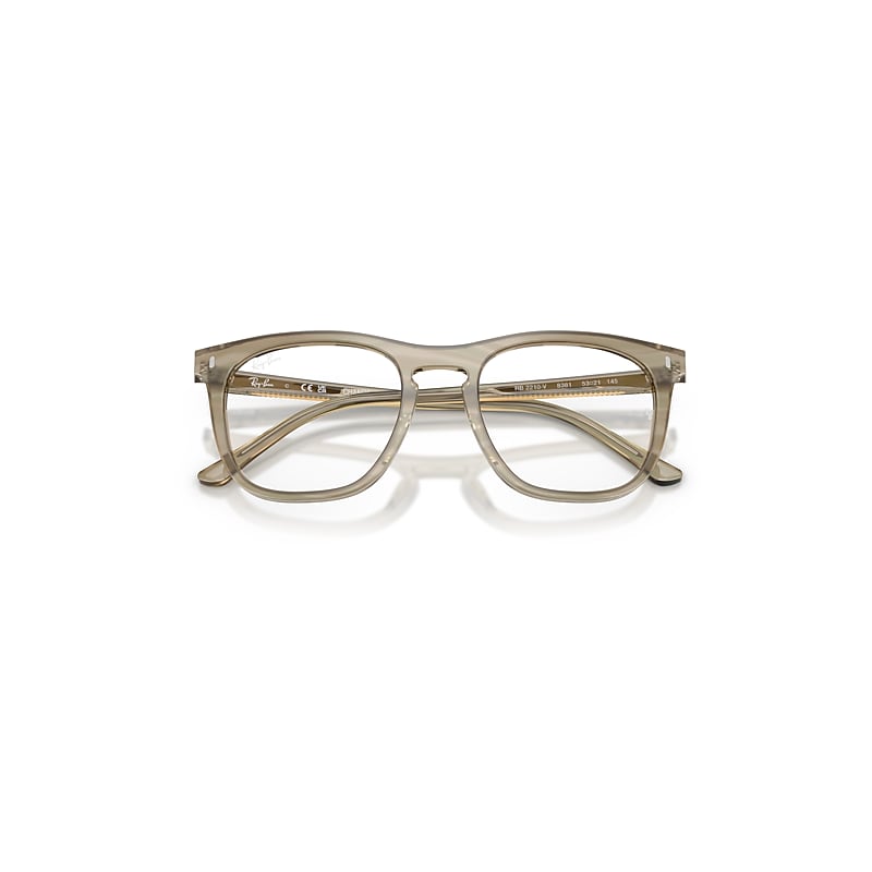 Ray Ban Rb2210v Optics Change Eyeglasses Photo Striped Grey Frame Clear Lenses Polarized 51-21