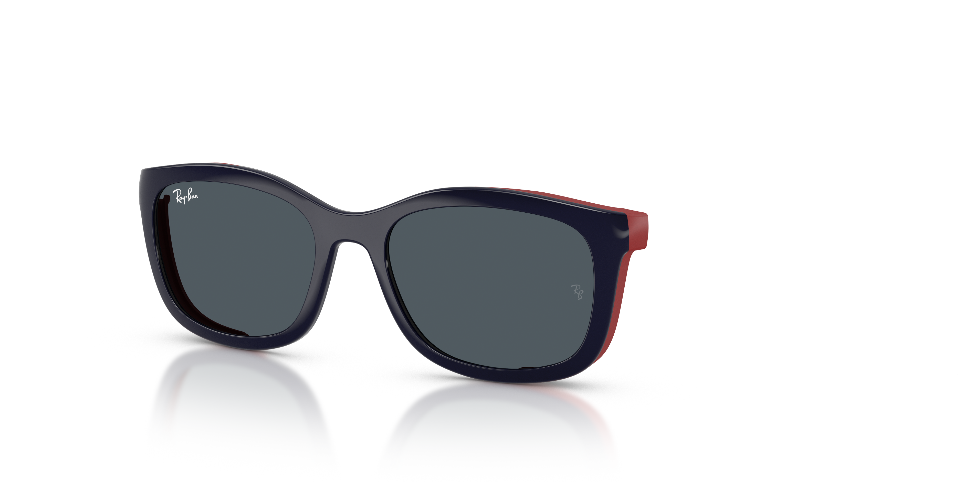 RB1644 CLIP-ON KIDS BIO-BASED Blue On Rubber Red Frame Dark Grey Lenses