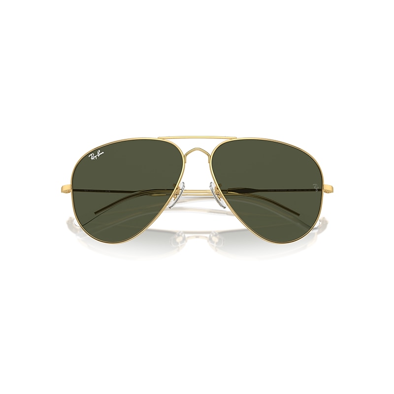 Ray-Ban Old Aviator Sunglasses Arista Gold Frame Green Lenses 62-14