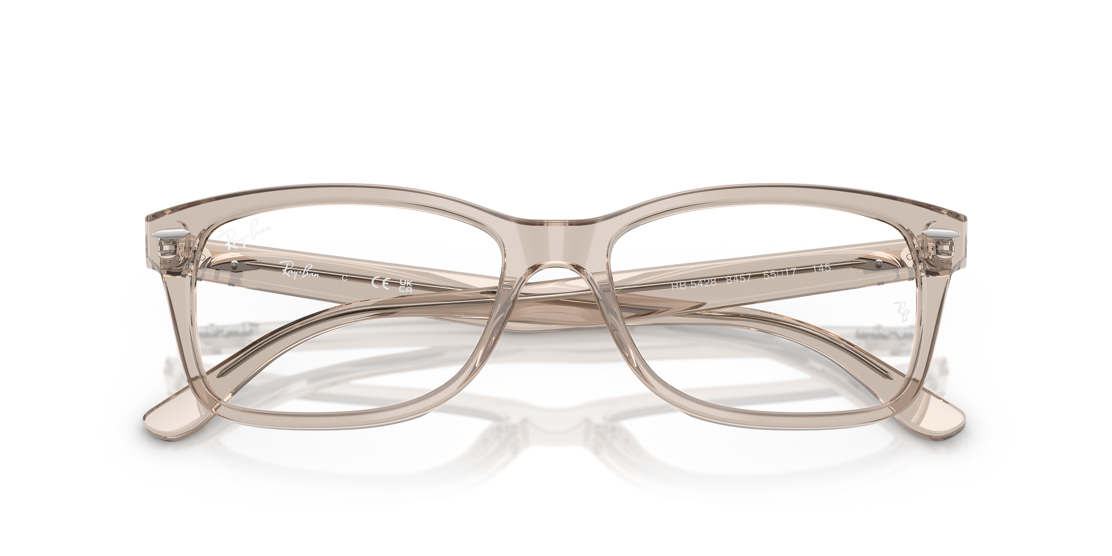 Ray-Ban Rb5428 Optics Eyeglasses Transparent Taupe Frame Clear Lenses Polarized 55-17 222$