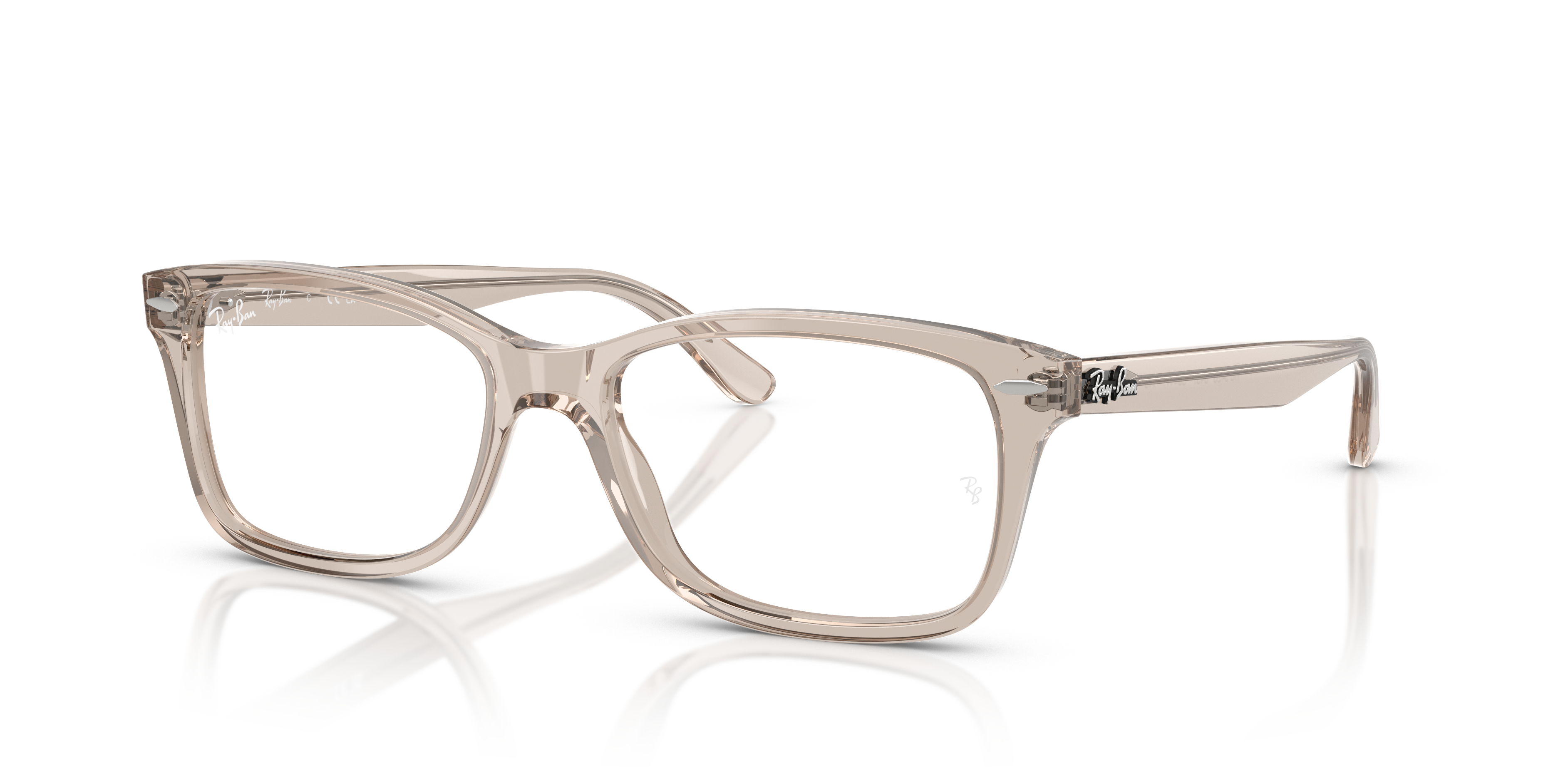RB5428 OPTICS Polished Transparent Taupe Frame Clear Lenses 53-17