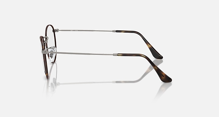 Ray-Ban Eyeglasses Unisex Round Metal Optics Prescription - Gunmetal Frame Clear Lenses 50-21