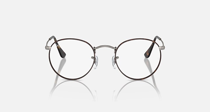 Ray-Ban Eyeglasses Unisex Round Metal Optics Prescription - Gunmetal Frame Clear Lenses 50-21