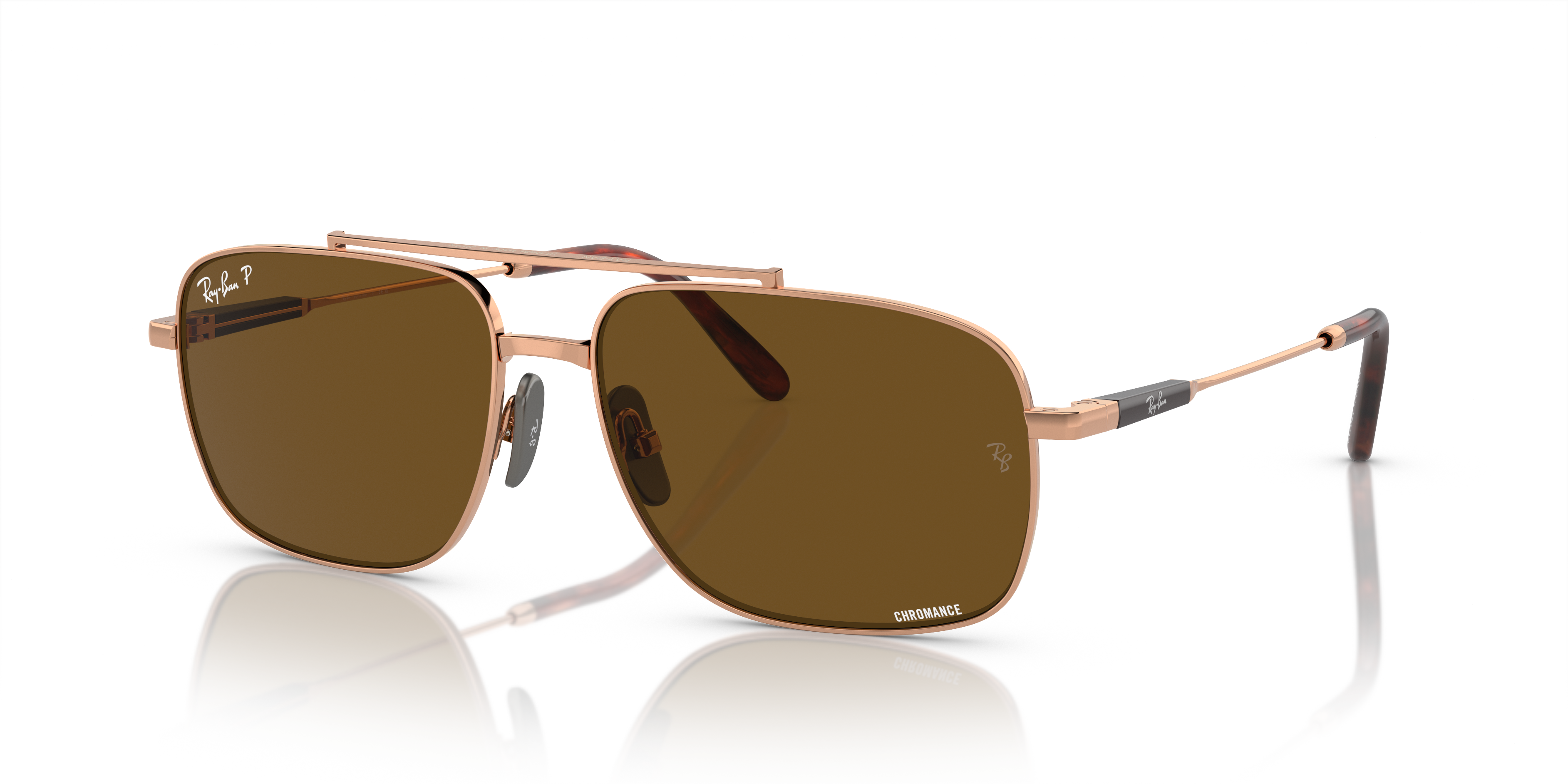 MICHAEL TITANIUM Polished Light Brown Frame Brown Lenses 59-15