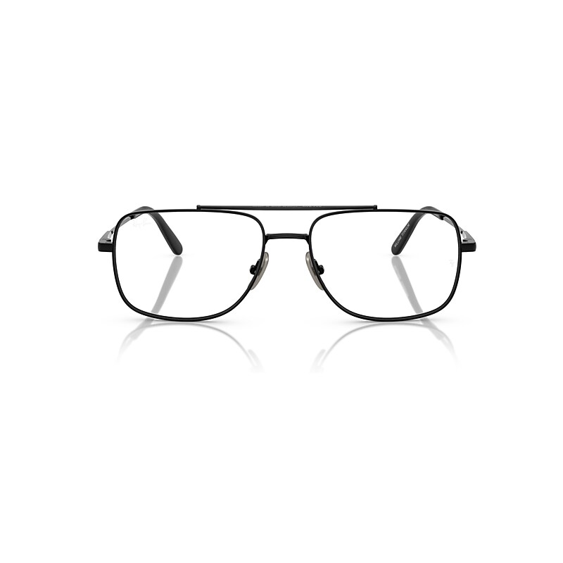 Ray Ban William Titanium Optics Eyeglasses Black Frame Clear Lenses Polarized 58-17 In Black