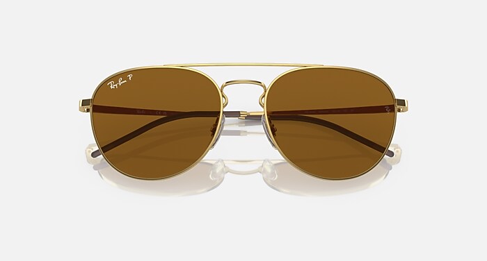 Ray Ban RB3589 Aviator Style Brown Gradient Polished Brown On Gold Shop Ray-Ban RB3589 Sunglasses Brown Gold/Brown | Afterpay main image 3