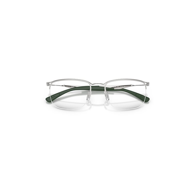 Ray Ban Rb7552 Optics Eyeglasses Silver Frame Clear Lenses Polarized 52-19 In Silver