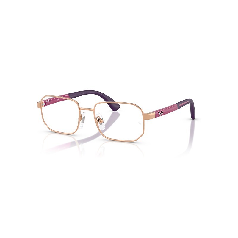 Ray-Ban Eyeglasses  Rb1060 Optics Kids Bio-Based - Fucsia On Rubber Violet Frame Clear Lenses Polarized 48-16, RY1060
