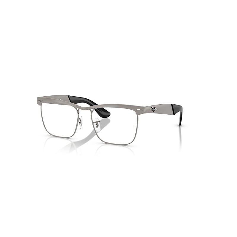 Ray Ban Wayfarer Deluxe Optics Gunmetal Sandgestrahlt Fassung Klar Glas Polarisiert 53-18 In Gunmetal Sandgestrahlt
