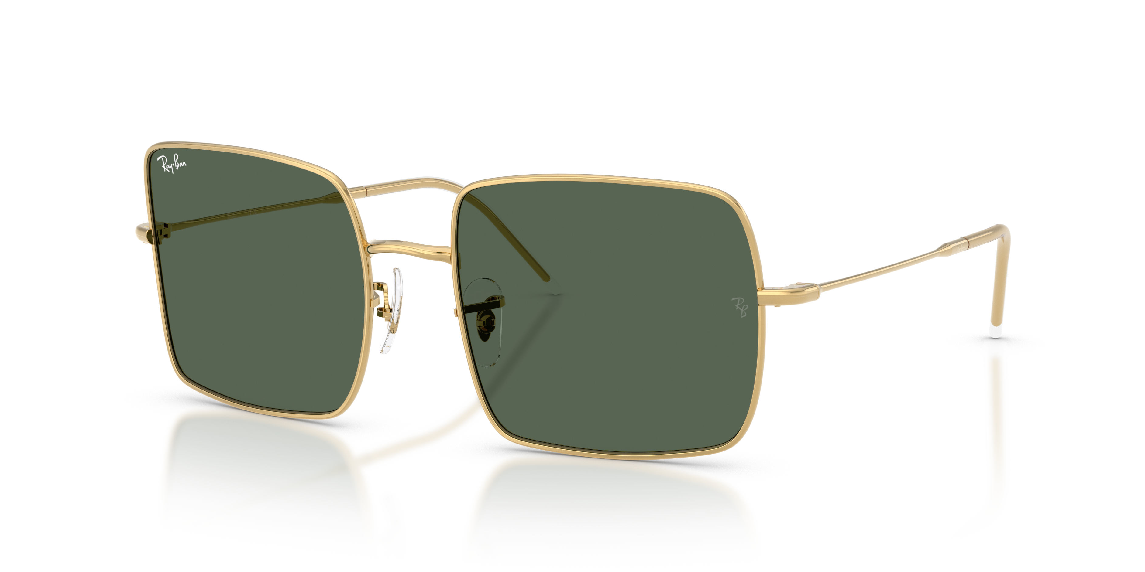 Ray-Ban Sonnenbrillen Damen Square 1971 Reverse - Arista Gold Rahmen Grün Glas 54-19