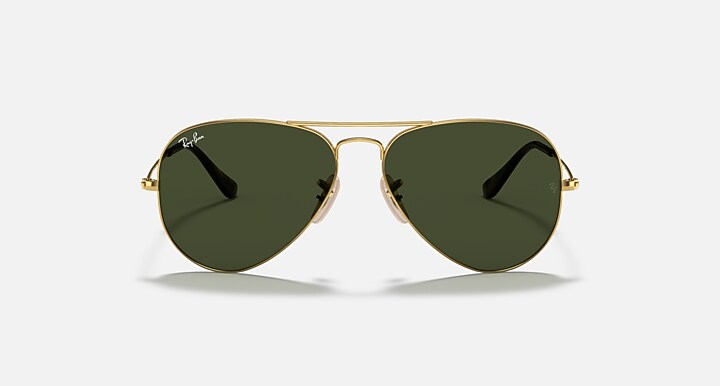 Ray-Ban Sunglasses Unisex Aviator Havana Collection - Arista Gold Frame Green Lenses 62-14