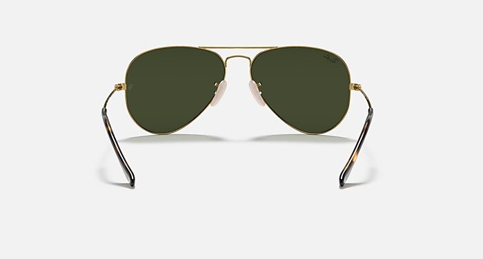 Ray-Ban Sunglasses Unisex Aviator Havana Collection - Arista Gold Frame Green Lenses 62-14
