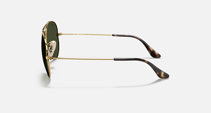 Ray-Ban Sunglasses Unisex Aviator Havana Collection - Arista Gold Frame Green Lenses 62-14