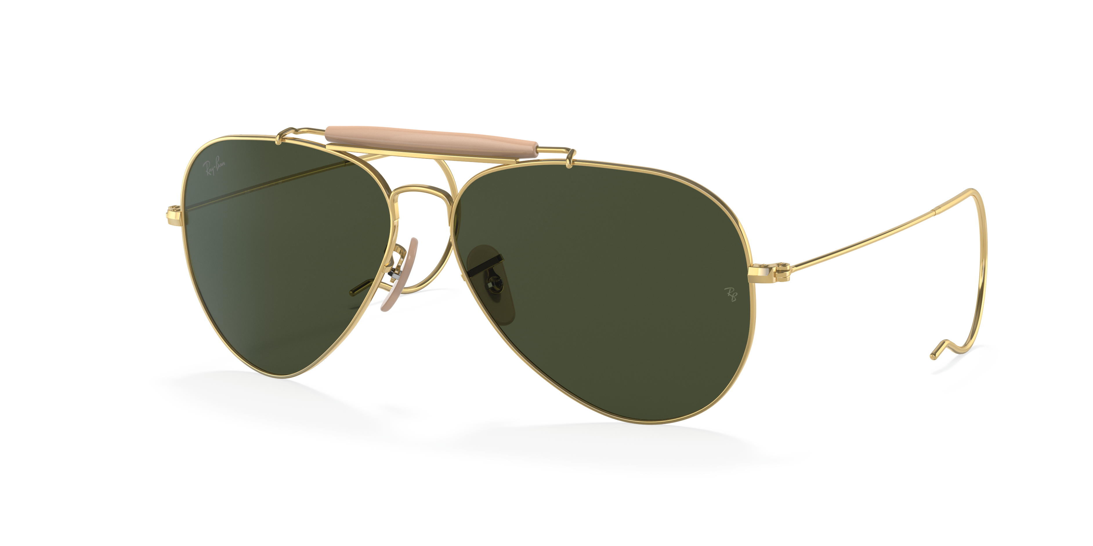 OUTDOORSMAN | AVIATION COLLECTION Polished Arista Gold Frame G-15 Green Lenses 58-14