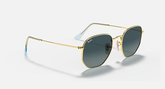 HEXAGONAL FLAT LENSES Sunglasses in Arista Gold and Blue - RB3548N 