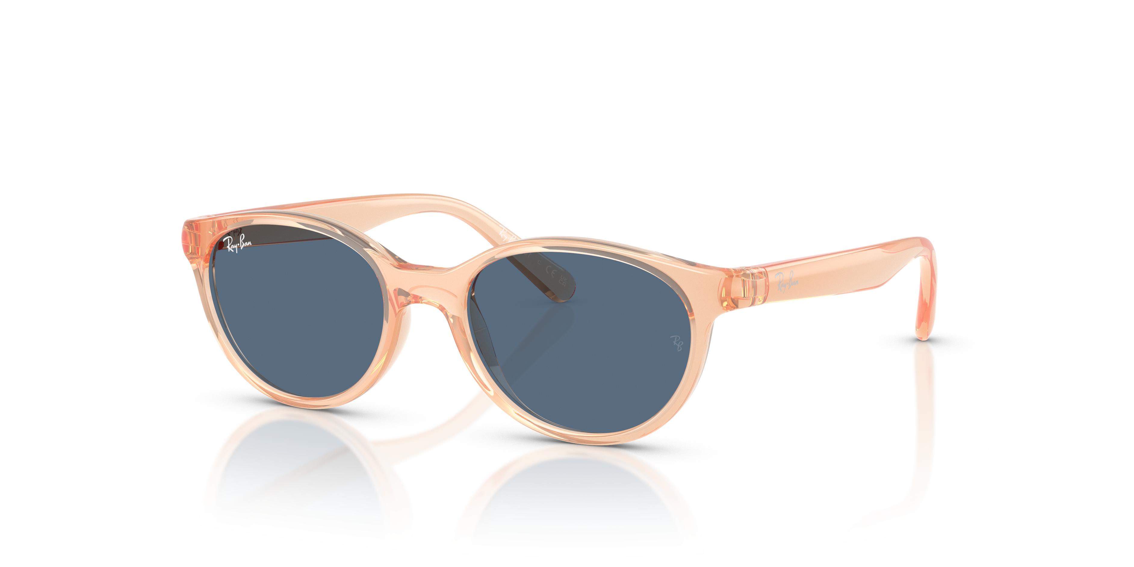 RB9080S KIDS BIO-BASED Polished Transparent Orange Frame Dark Blue Lenses 45-16