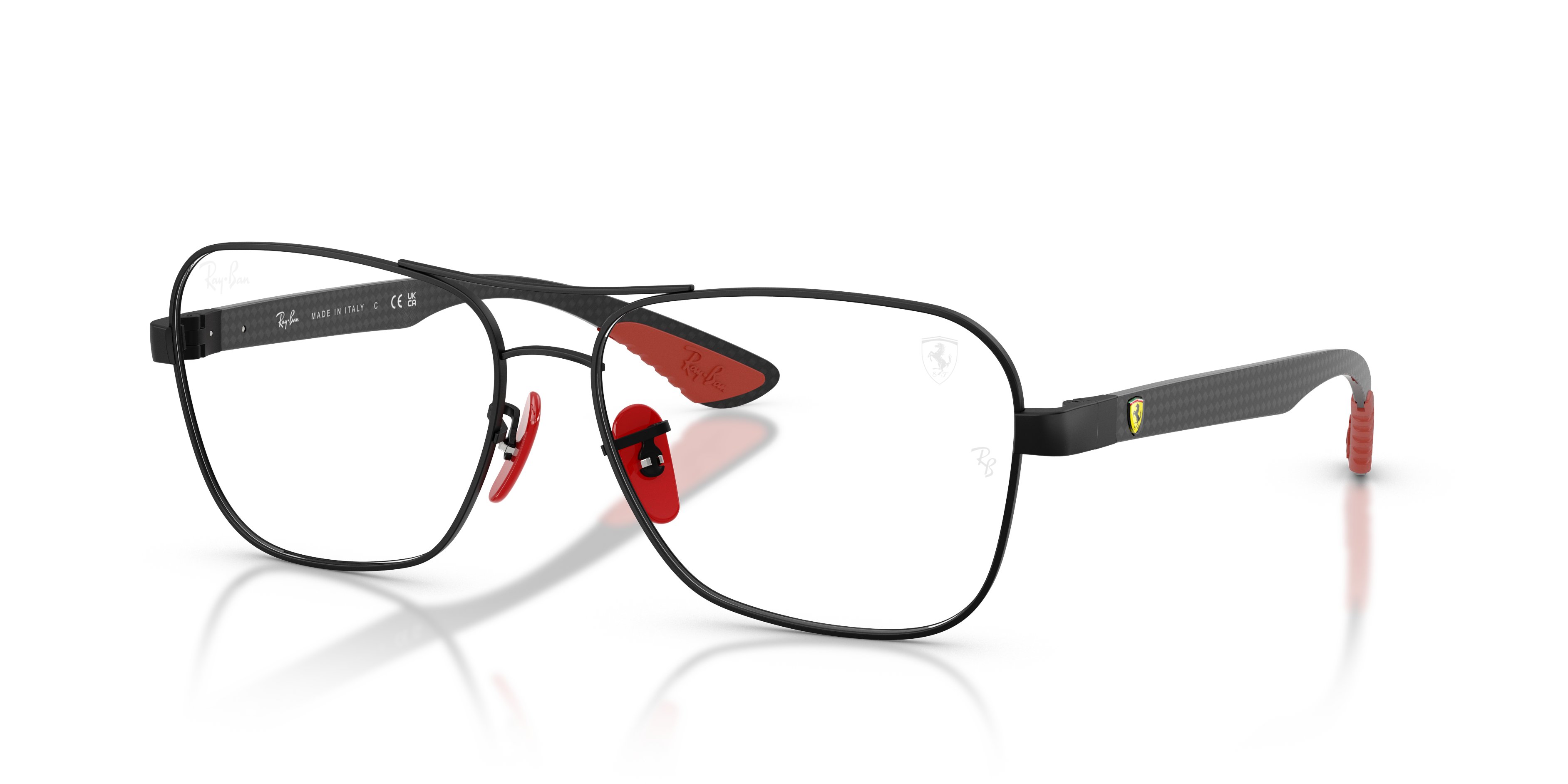 RB8436M OPTICS SCUDERIA FERRARI COLLECTION Matte Matte Black Frame Clear Lenses 58-15