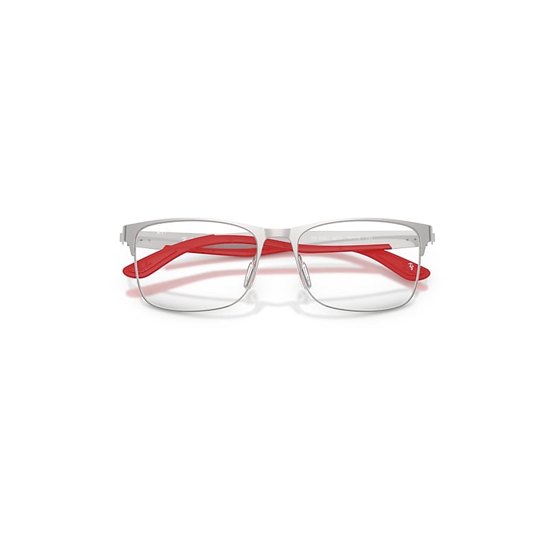 Ray Ban Rb7550 Optics Eyeglasses Silver Frame Clear Lenses Polarized 55-18 In Silver