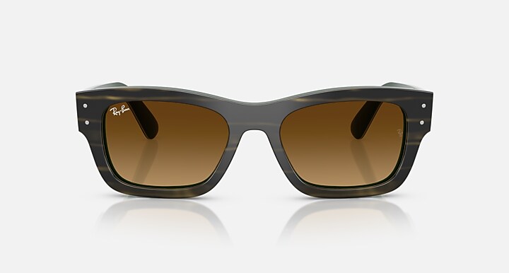 Ray-Ban Sunglasses Unisex Joseph - Striped Green On Green Frame Brown Lenses 55-20