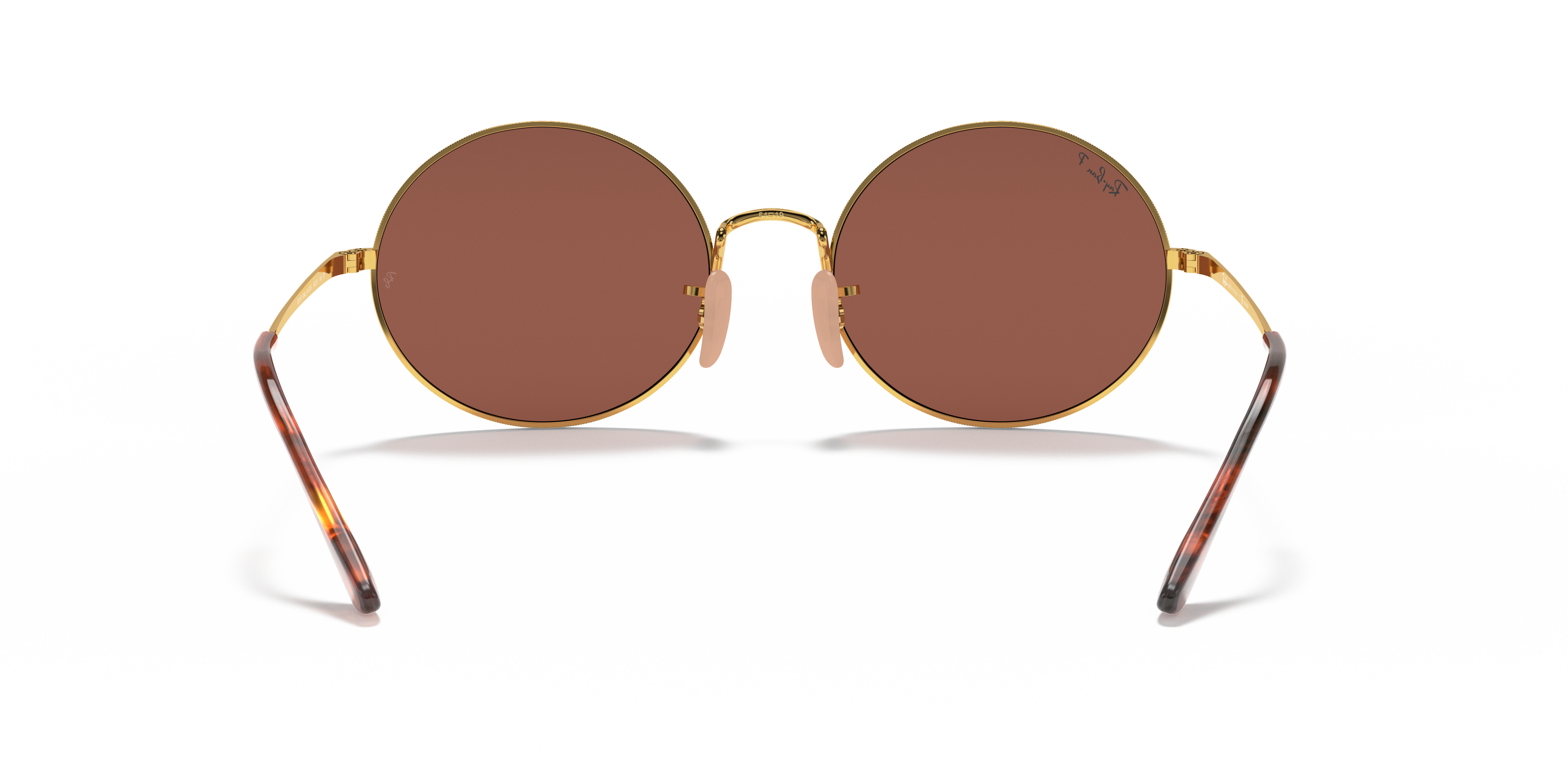 Ray-Ban RB1970 9147/AFブラウンレンズ OVAL 1970 Sunglasses in Arista Gold and Polarized Purple