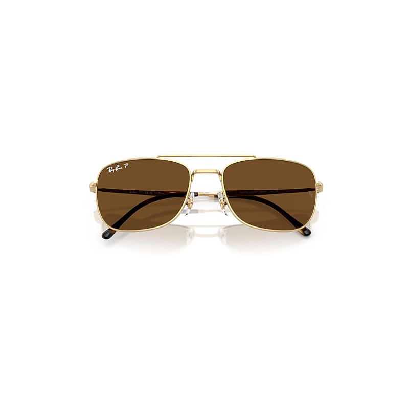 Ray Ban Rb3663 Rectangle-framed Sunglasses In Arista Gold