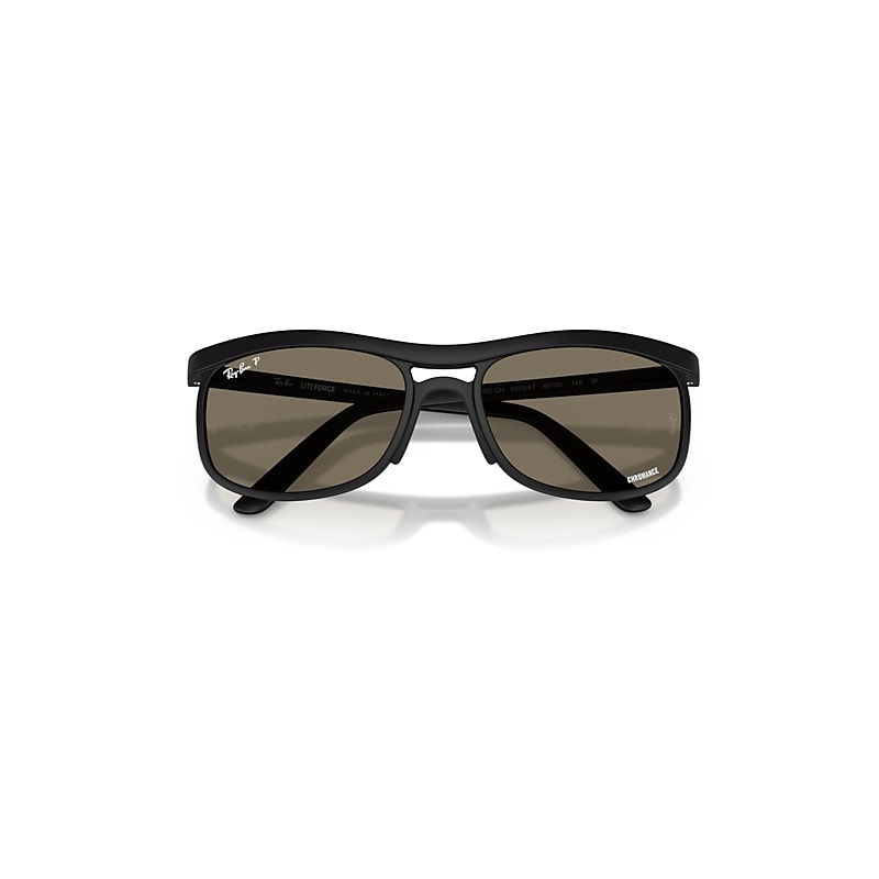 Ray Ban Rb4452ch Chromance Liteforce Sunglasses Sand Black Frame Grey Lenses Polarized 59-20 In Sand Black