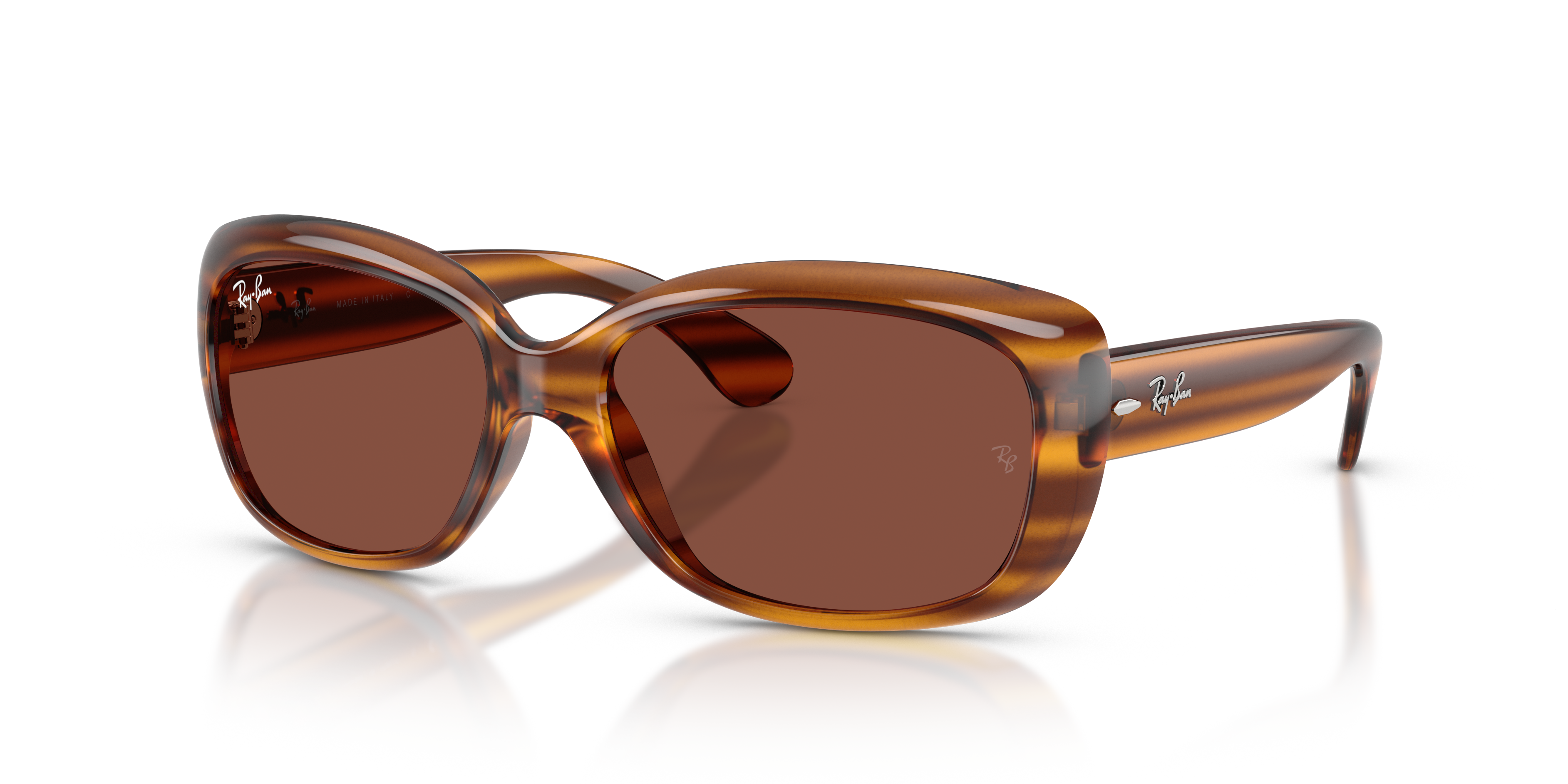 JACKIE OHH Sunglasses in Striped Red Havana and Red - RB4101 | Ray