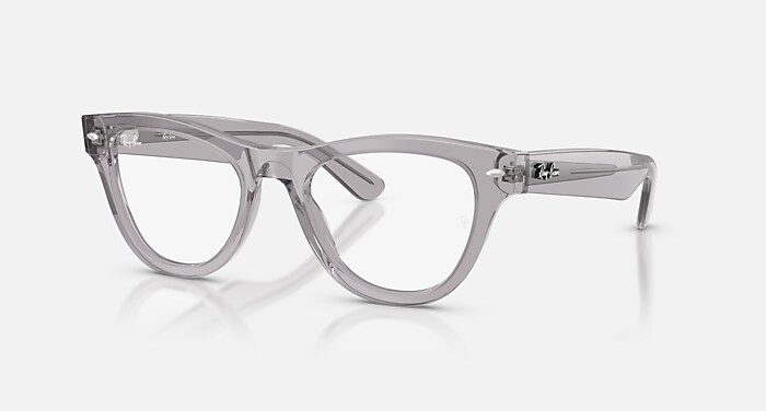 Ray-Ban Eyeglasses Woman Skyler Optics Prescription - Light Gray Frame Clear Lenses 50-20 Polarized