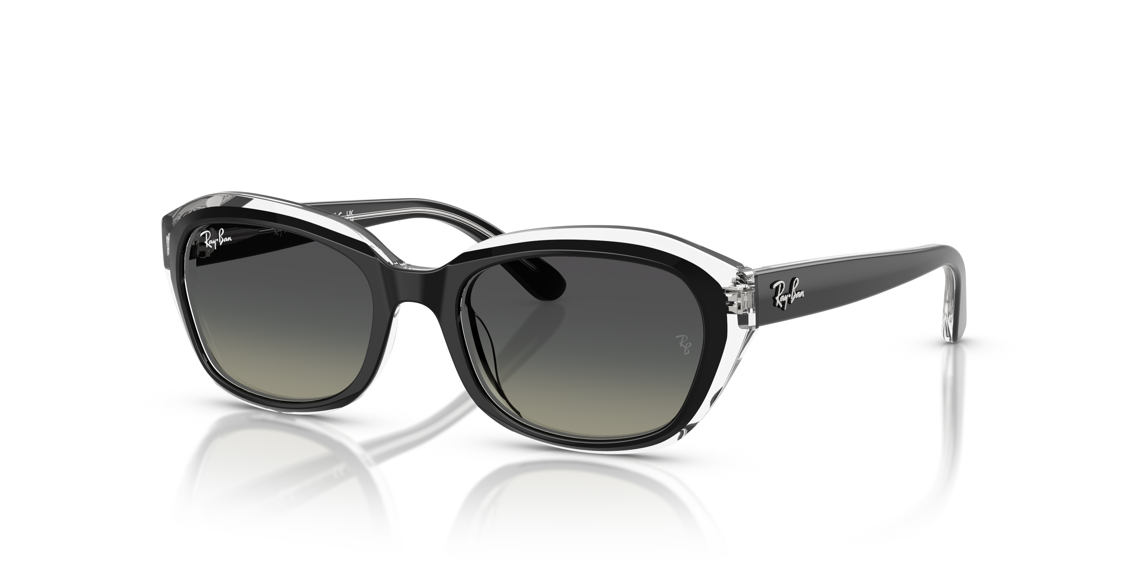 STATE STREET KIDS Polished Black On Transparent Frame Grey Gradient Lenses 48-17