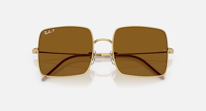 SQUARE 1971 REVERSE Sunglasses in Arista Gold and Dark Brown